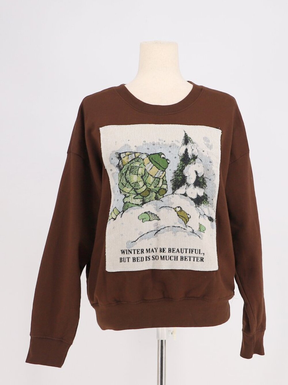 Frog and Toad Women's Fleece Graphic Pullover Sweatshirt Brown Frog and Toa XS